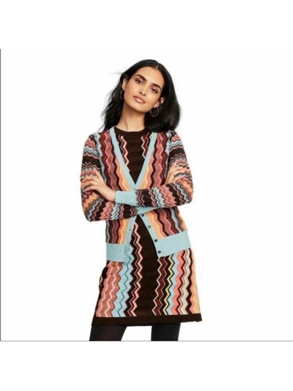 Missoni for Target | Dress | MFT Dark Brown Multi Colored Chevron Knit Dress - Picture 5 of 11